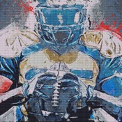 American Football Player Cross Stitch Pattern