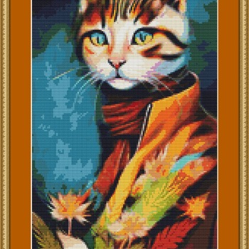 Artistic Cat Cross Stitch Pattern