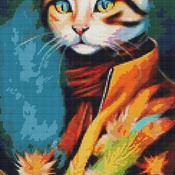 Artistic Cat Cross Stitch Pattern