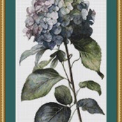 Blue Hydrangea Cross Stitch Pattern