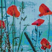 Bright Red Poppies Cross Stitch Pattern