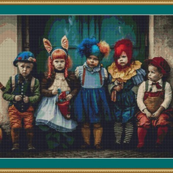 Carnival Children Cross Stitch Pattern