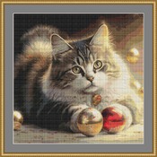 Cat And Baubles Cross Stitch Pattern