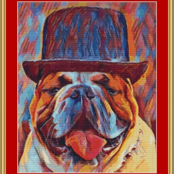 Cheeky Bulldog Cross Stitch Pattern