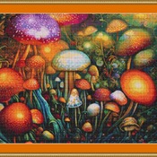 Colourful Toadstools Cross Stitch Pattern