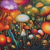 Colourful Toadstools Cross Stitch Pattern