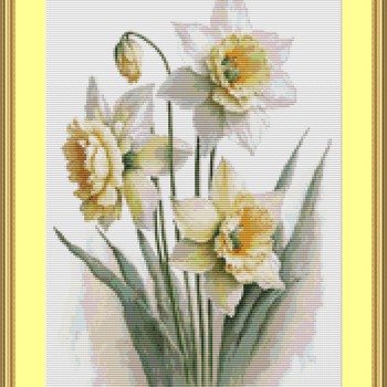 Daffodils Cross Stitch Pattern