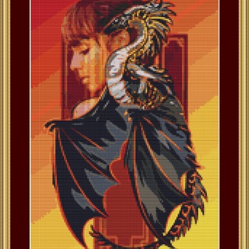 Dragon Woman Cross Stitch Pattern