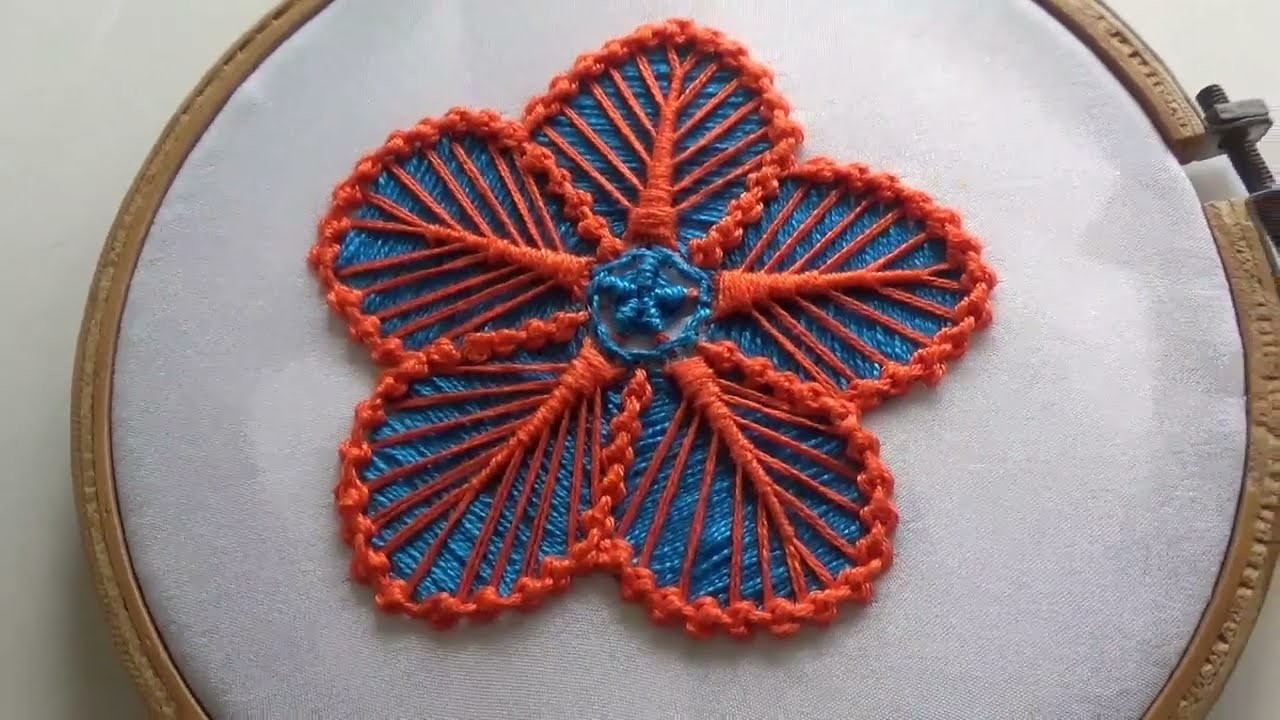 Hand Embroidery Design | Needle Weaving Stitch Flower Embroidery | Flower Embroidery Tutorial