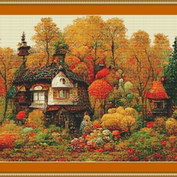 Fairy Cottage Cross Stitch Pattern