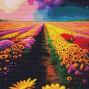 Field Of Flowers Cross Stitch Pattern