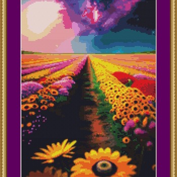 Field Of Flowers Cross Stitch Pattern