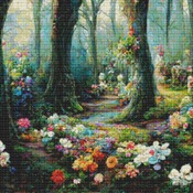 Flowers In A Forest Cross Stitch Pattern