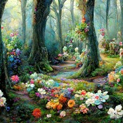 Flowers In A Forest Cross Stitch Pattern