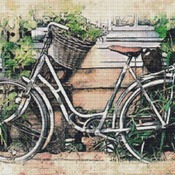 Garden Bike Cross Stitch Pattern