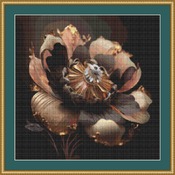 Golden Flower Cross Stitch Pattern