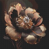 Golden Flower Cross Stitch Pattern