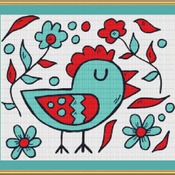 Green Bird Cross Stitch Pattern