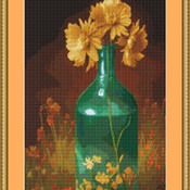 Green Bottle Cross Stitch Pattern