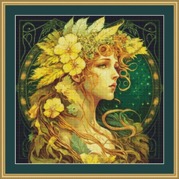 Green Godess Cross Stitch Pattern