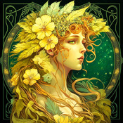 Green Godess Cross Stitch Pattern