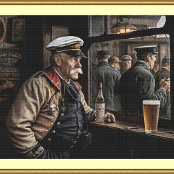 Having A Drink Cross Stitch Pattern