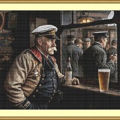 Having A Drink Cross Stitch Pattern