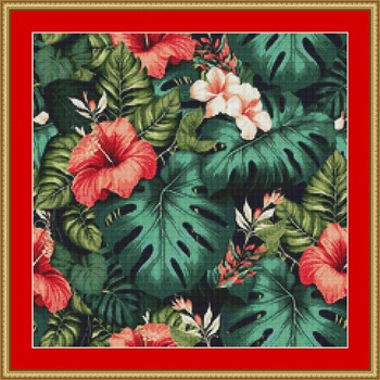 Hibiscus Cross Stitch Pattern