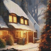 House In The Snow Cross Stitch Pattern