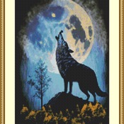 Howling To The Moon Cross Stitch Pattern