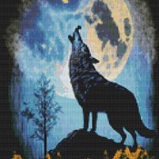 Howling To The Moon Cross Stitch Pattern