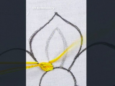 Basic stitch tutorial !!! buttonhole stitch flower design idea easy embroidery for beginners #shorts