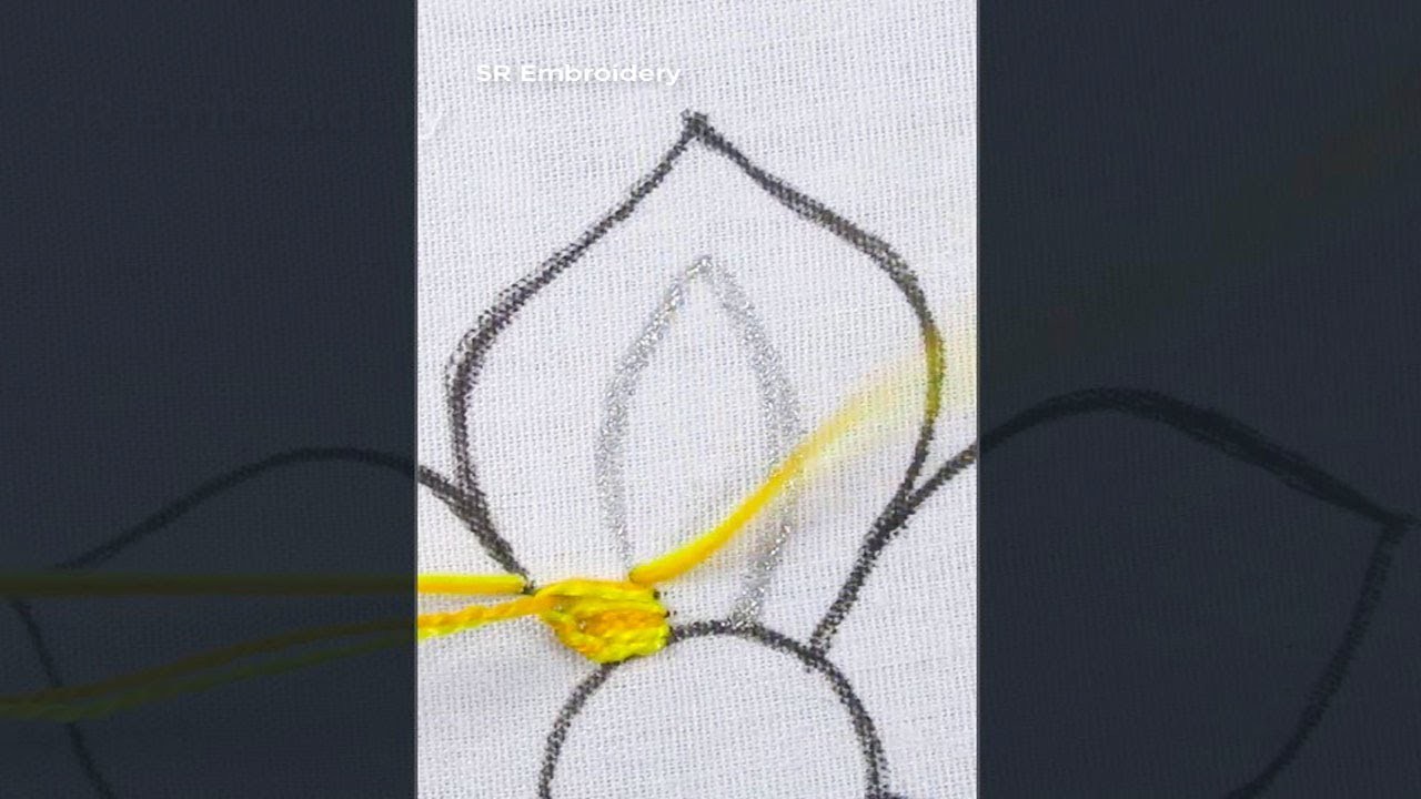 Basic stitch tutorial !!! buttonhole stitch flower design idea easy embroidery for beginners #shorts