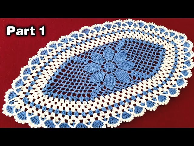Crochet table runner PART 1. table centerpiece crochet tutorial. thalposh. tablemat. thalicover
