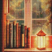 Lantern By The Window Cross Stitch Pattern