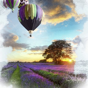 Lavender Balloons Cross Stitch Pattern