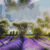 Lavender In Summer Cross Stitch Pattern