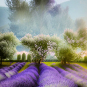 Lavender In Summer Cross Stitch Pattern