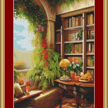 Library Cross Stitch Pattern