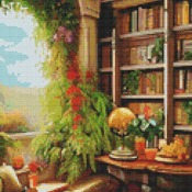 Library Cross Stitch Pattern