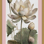 Lotus Flower Cross Stitch Pattern