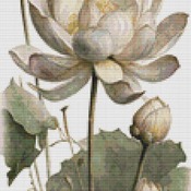 Lotus Flower Cross Stitch Pattern