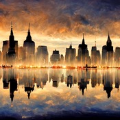 Manhattan Reflections Cross Stitch Pattern