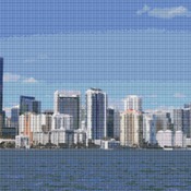 Miami Skyline Cross Stitch Pattern