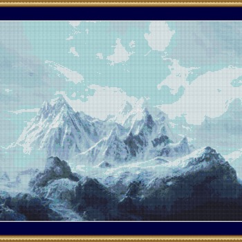 Mountain Landscape Cross Stitch Pattern