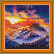 Mountain Sunset Cross Stitch Pattern