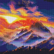 Mountain Sunset Cross Stitch Pattern