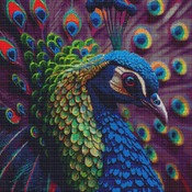 Peacock Plumage Cross Stitch Pattern