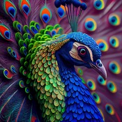 Peacock Plumage Cross Stitch Pattern