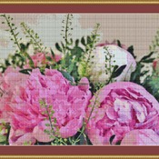 Peonies Cross Stitch Pattern